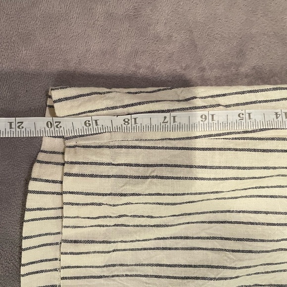 Apt 9 XL wide leg crop Capri cream linen blue pinstripe pull on pants - Picture 5 of 8